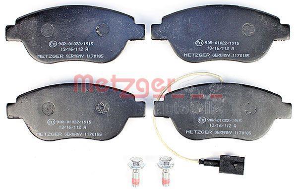 Jeu de 4 plaquettes de frein METZGER ref. 1170185